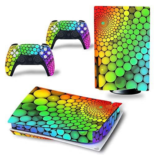 Nessuna Schiuma Nessuna Bolla Per PS5 Skin Disc Edition & Digital Console E Controller Vinyl Cover Skins Wraps Resistente Ai Graffi, Compatibile 16360(Disc Version)
