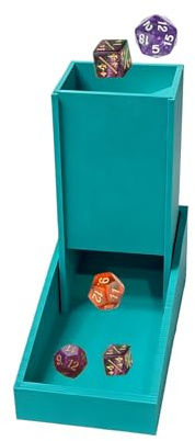 SUNUCO Foldable Mini Dice Tower for D&D, RPG & Tabletop Games Portable Dice Roller Design, Foldable Dice Storage Box Perfectly Fits Board Game Accessories and Gifts (Style3)
