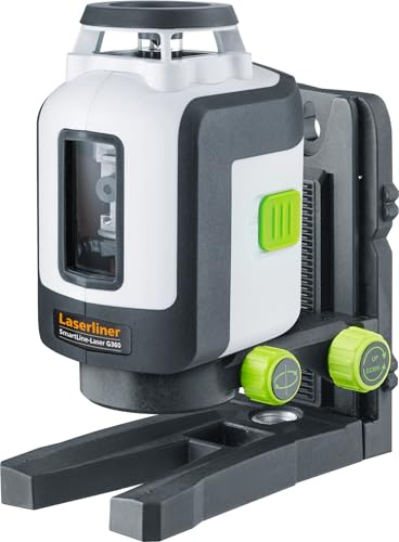 Laserliner SmartLine-Laser G360 Linienlaser, Grün, 360° | Vertikale Linie, Kreuzlinienlaser mit Handempfänger-Modus, ±0,3 mm/m, Selbstnivellierend, Wandhalterung
