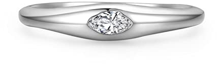 Bandes de fiançailles pour femmes, bague de promesse, pierre taillée marquise irrégulière avec boîte