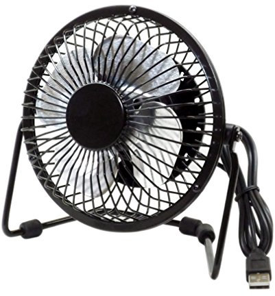 Premiertek USB-FAN Metal Desktop Fan USB Powered with Switch - Black.