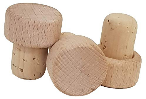 25 Griffkorken, Griff aus Holz, Natur, Korken mit Holzgriff - verschiedene Durchmesser