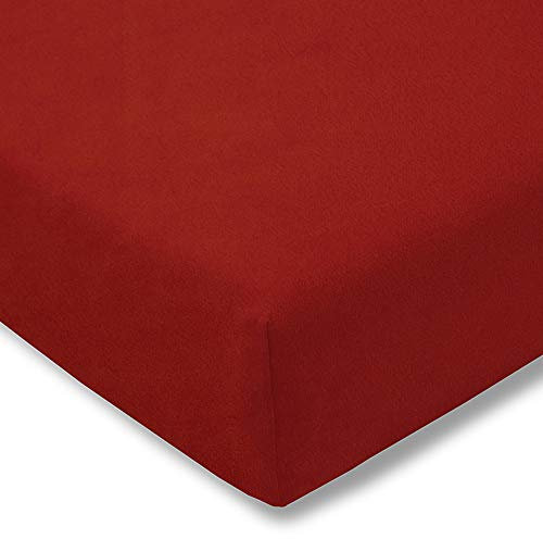 ESTELLA Spannbetttuch Samt Velours | Purpur | Frottee | 150x200 cm | passend für Matratzen 140-160 cm (Breite) x 200 cm (Länge) | trocknerfest und bügelfrei | 80% Baumwolle 20% Polyester