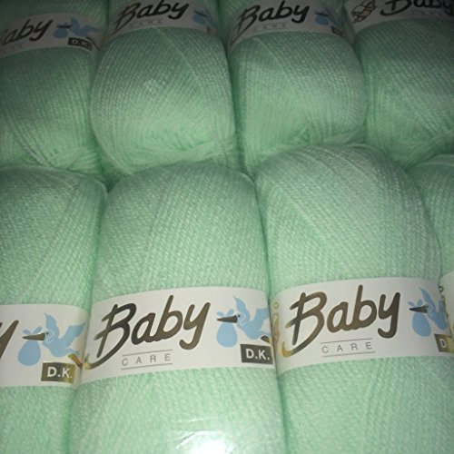 5 x 100g Wool Craft Baby care DK Yarn Knitting Pattern mint green