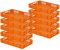 BRB 10x Eurobehälter/Stapelbehälter, LxBxH 600x400x90 mm, Inhalt 15 Liter, orange