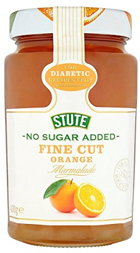 Stute No Sugar Added Fine Cut Orange Marmalade 430g (Pack of 6 x 430g)