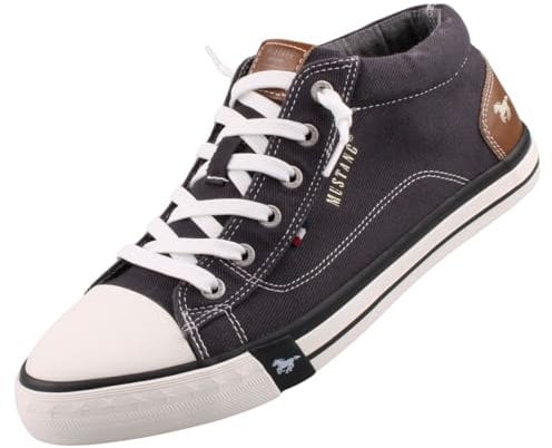 MUSTANG Herren Canvas Mid-Top Sneaker Schwarz EU 44