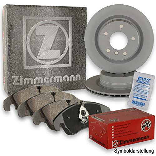 ZIMMERMANN Bremsscheiben + ZIMMERMANN Bremsbeläge hinten Klötze Bremse Bremsenkit Komplettset Hinterachse