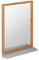 Relaxdays Miroir mural tablette, Glace décorative bois rectangulaire, entrée salle de bains, bambou & MDF, nature/gris, bambou, verre, MDF, Taille Unique