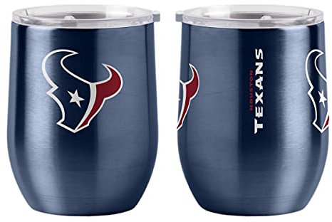 Boelter Brands NFL Houston Texans Drink Tumbler in acciaio 16 curvo, colori della squadra, taglia unica