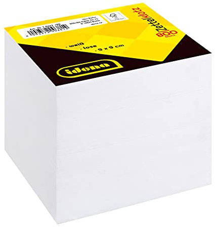 Idena 10442 - Zettelklotz, 9 x 9 cm, 800 Blatt lose, weiß, 1 Stück