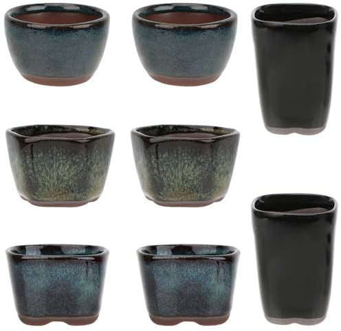 happy bonsai 8 mini pots émaillés de 4 cm
