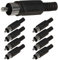 8X Cinch Stecker Schwarz zum Löten mit Knickschutz RCA Audiostecker Chinch