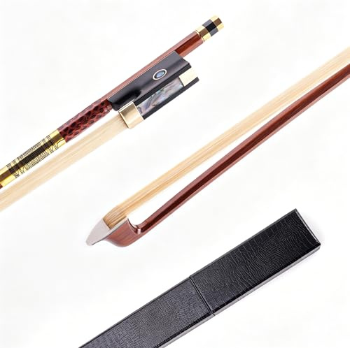 AMZZ 4/4 Pernambuco Violin Bow With Case, Handmade, Lightweight & Balanced | Handmade Craftsmanship, Lightweight Design, Balanced Feel, Genuine Horsehair For Student & Intermediate Players