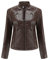 GITVIENAR Damen Lederjacke mit Stehkragen Kunstleder Biker Motorradjacke mit Reißverschluss