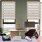 Graywind Smart Zebra Blinds, Motorized, Blackout & Sheer Blend, Coffee, Compatible With Alexa Google, Privacy Protection, Rechargeable Electric Day Night Blinds, Ideal For High Windows & Indoor Use