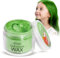 Haarfarbe Wachs, Magic Master Keratin Temporäre Frisur Creme Instant farbiger Ton für Männer und Frauen Party, Festival, Cosplay(Grün)