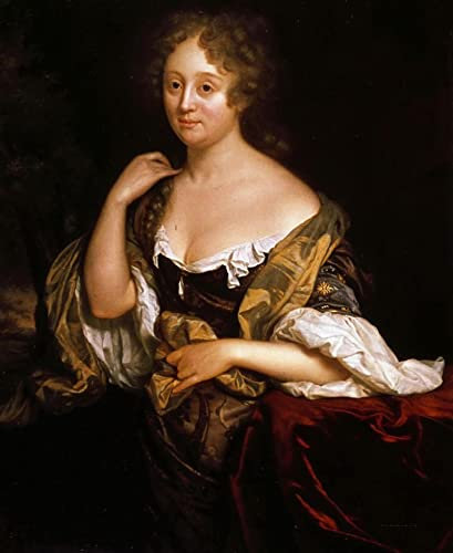 ZIMARO Leinwanddruck Und Poster Wandkunst Bild Reproduktion Godfried Schalcken Portrait von Isabella Agneta Deutz für Wohnkultur 60x90cm