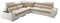 All4All Ecksofa mit Schlaffunktion Seo III - Schlafsofa mit Bettkasten - Sofa L-Form 282x282 cm - Eckcouch - Gewebe mit Kunstleder - verstellbare Kopfstützen - Linke Seite - Beige/Weiß - Modern 26
