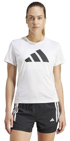 adidas Damen Run It Stripes Tee, White, XL