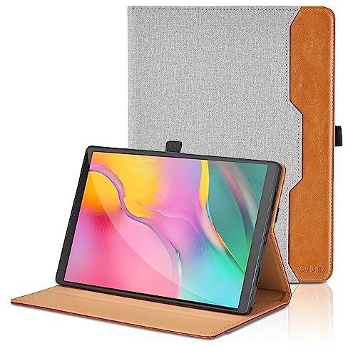 Hülle für Samsung Galaxy Tab A 10,1 Zoll T510/T515 2019 PU Leder Schutzhülle mit Tasche und Stifthalter, Auto Schlaf/Aufwach Funktion Smart Cover mit Stand Funktion - Grau