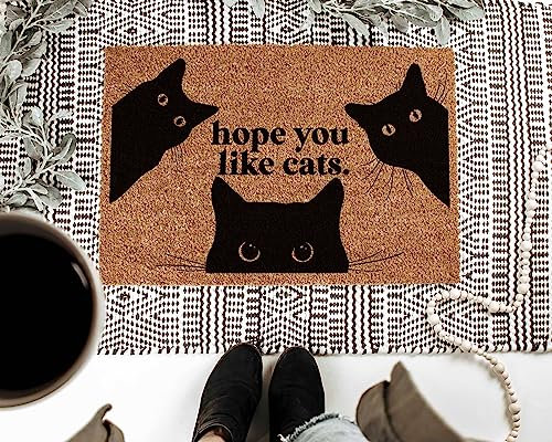 Hope You Like Cats Gifts: Dad & Mom, New Home Housewarming, Cat Lover Welcome Mat 30x18 Inch