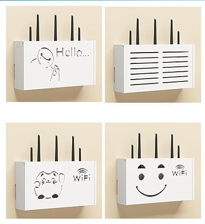 Router Verstecken Korb Wandhalterung Router Regal Weiß Wand Steckdose zum Verstecken Kabel Verstecken An Der Wand,C-22x20x8.5cm