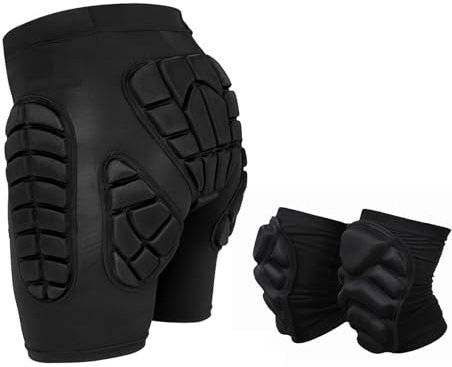 Lixada Protektorenhose, Gepolsterte Schutz-Shorts, Snowboard Shorts, Kinder Herren Damen Protektorhose 3D Gepolstert Schutz Gear Hüftschutzhosen, für Snowboarding, Skaten und Skifahren