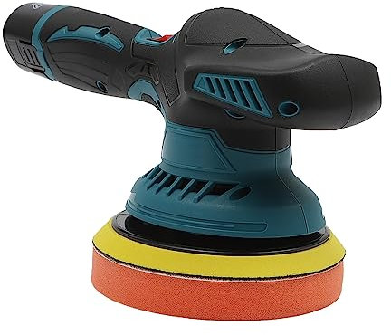 Auto Poliermaschine, 300W Exzenter Poliermaschine mit 6 Einstellbaren Geschwindigkeiten 300~4000r/min 12 V Kabellose Batteriebetriebene Elektrische Poliermaschine 145 mm für Auto, Boot, Motorrad