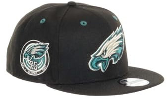 New Era Philadelphia Eagles NFL Team Colour 75 Seasons Sidepatch Black 9Fifty Snapback Cap - One-Size