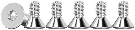 Drenky 50 Pezzi M3 X 6 mm Viti A Testa Svasata con Esagono Incassato Argento in Acciaio Inox A2 V2A Antiruggine Vite a Testa Svasata Norma DIN 7991 / ISO 10642 Filettatura Completa Bullone Meccanico