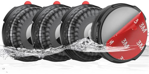 UNBREAKcable Halterung für Air Tag, [4 Stück] IPX8 wasserdichte Air Tag Aufkleber Halter, Air Tag Schutzhülle mit 3M Superkleber, Schraubverschluss Design Air Tag Hülle