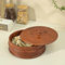 Brick Brown Handcrafted Wooden Vintage Chapati Box for Kitchen | Tortilla Warmer Basket | Hot Pot Casserole for Roti Server Tableware Serving | Case Roti Dabba with Lid (9 × 9 × 4.5 Inch)