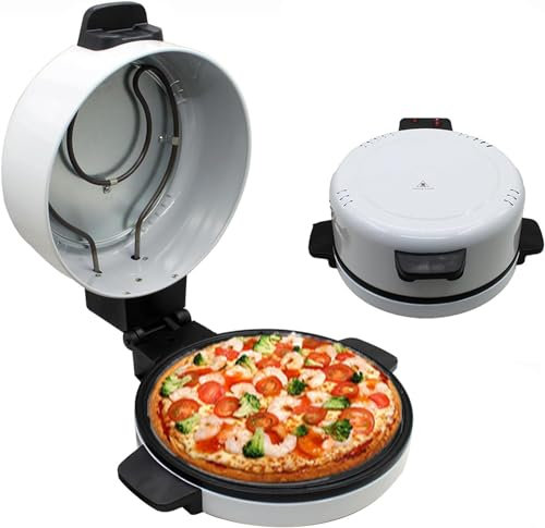 CYTBEK Electric Pizza Maker, 2000W Portable Pizza Oven, Non-Stick Pizza Maker Machine For Home, 220°C Rapid Heating,12'' Bakeware Indoor Pizza Oven for Steak Machine Bread Baking