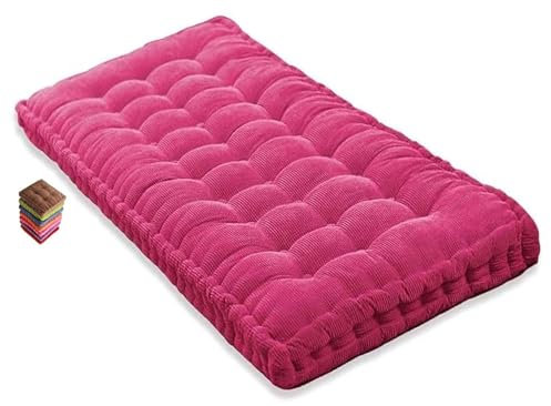 Matelas de Sol capitonné ou Coussin pour Banc de Jardin 1/2/3 Places, Banquette et Chaise Longue Palette, 170 cm, 180 cm, Coussin pour Banc 150 cm Exterieur Interieur sur Mesure(Rose Red 1d,60x30 cm 2