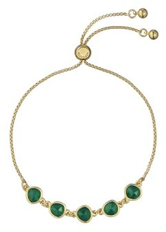 Ted Baker London Pelra Pebble Stone Verstellbares Armband für Damen (Gold/Grün), Standard, Messing, Kein Edelstein