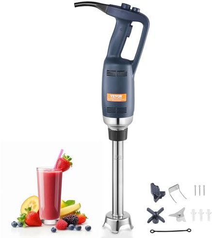 VEVOR Mixeur Plongeant Commercial 350 W, Mélangeur à Main Immersion Tige de 305 mm, Mixeur Portable Vitesse Variable en Continu, avec Lame en Acier Inoxydable, pour Soupe Sauce Purée Aliments Crème