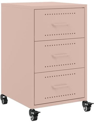 vidaXL Table de Chevet Rose 36x39x59 cm Acier