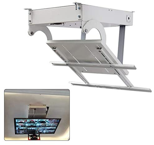 XNZJHPP Electric TV Lift,Electric Adjustable Angle Ceiling TV Mount Bracket,32-70 Inch Screens,Remote Control Large Flip Down Motorized Pitched Roof (70)