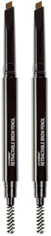 Wet n Wild, Ultimate Brow Retractable Pencil, eindrehbarer Augenbrauenstift mit dreieckiger Präzisionsspitze, pigmentierter Farbe für perfekt definierte Augenbrauen, Mittleres Braun (Packung mit 2)