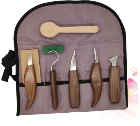 STOBOK Kit De Cinceles Tallar Madera Cortadores De Mano Herramientas Para Tallado Mango De Nogal Para Principiantes y Profesionales