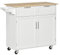 HOMCOM Isla de Cocina con Ruedas Carrito de Cocina Mueble Auxiliar de Cocina con 2 Puertas 2 Cajón Toallero y Estante Ajustable para Comedor Salón 104x46x91 cm Blanco