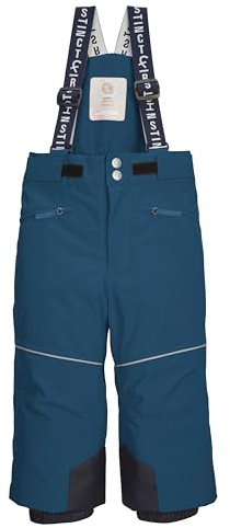 first instinct by killtec Niños Pantalones de esquí/Pantalones funcionales con Tirantes y protección contra la Nieve FISW 48 MNS SKI PNTS, Denim dunkelpetrol, 110/116, 43392-000