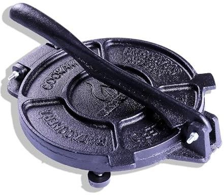 COOKAMP 8 Inch Cast Iron Tortilla Press,Tortilla Maker,Heavy Duty Tortillera Pataconera,Flour Tortilla Press(SA085) (8 INCH)