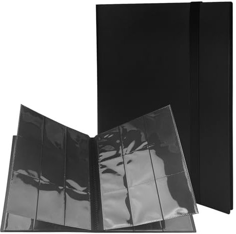 MeoZynxadril Sammelkarten Album, 20 Seiten Sammelalbum, 360 Pockets Transparent Sammelkarten, Karten Sammelalbum, Wasserdicht Sammelkartenalbum, Karten Binder für Spielkarten, Sportkarten, Schwarz
