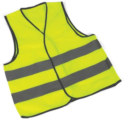 Bigjigs Toys Small Hi Vis Vest - Reflective Yellow Visibility Jacket For Children, Kids Role Play Sets, Children’s Fancy Dress, Age 4 to 6 Year Olds
