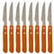 Pack 8 Cuchillos Chuleteros con Mango de Madera | Especial para Carne, BBQ | En Acero Inoxidable | Juego de cuchillos de cocina de mesa, camping, trabajo