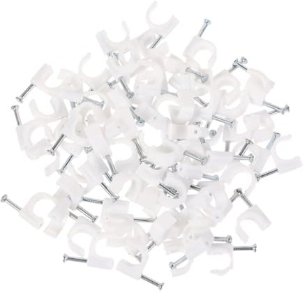 LAPYAPPE 400pcs Clamp Line Card Straps Heavy Duty Wire Tape Clip Cable Trunking Cord Organizer for Appliance Cord Tacks Cable Adhesive Pull Double Outlet Labels Car Clamp Kit Multi White Pe
