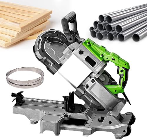 Metallbandsäge | 1100 W | Schneiden 120*120 Mm | Variable Geschwindigkeit: 0,8-2,4 M/S | Bandsägen Für Die Holzbearbeitung | Leicht/Manövrierbar Und Abnehmbar Für Den Portablen Einsatz