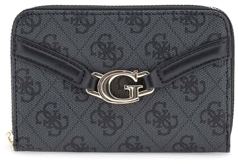 GUESS Geldbörse DEA SLG Zip Around Wallet Coal Logo dunkelgrau